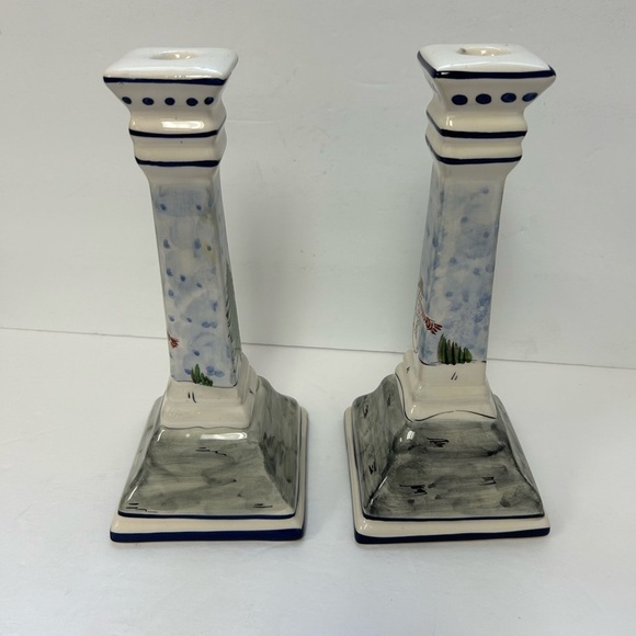Vintage RCCL Portugal Tapered Hand Painted Candle Holders - Picture 4 of 8